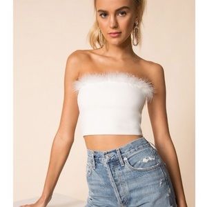 Superdown White Tube Top